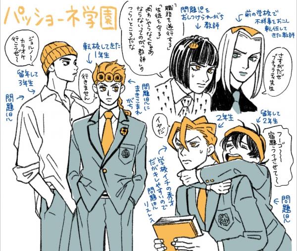 JoJo's Bizarre Adventure (doujinshi) - Passione Highschool