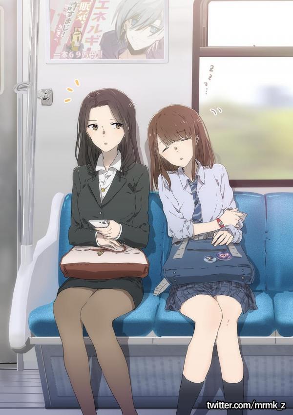 A Sleepy(?) JK Resting on an OL on the Train