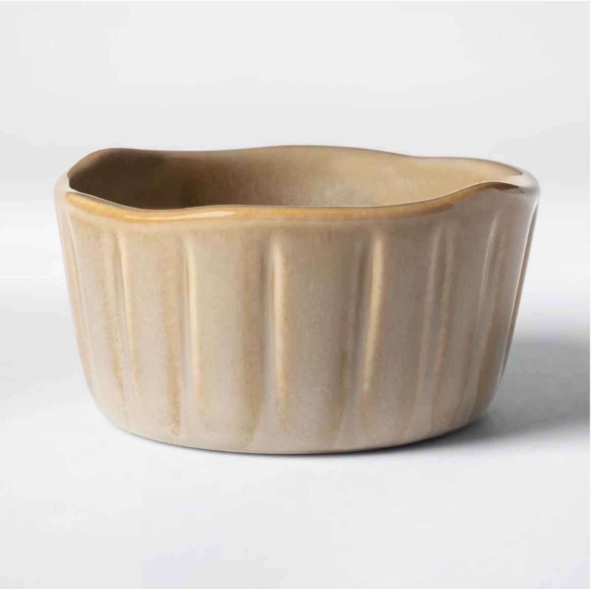 tan ceramic ramekin