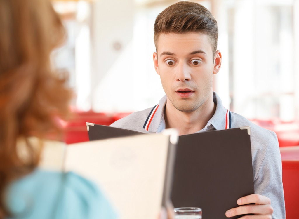 Man shocked by menu