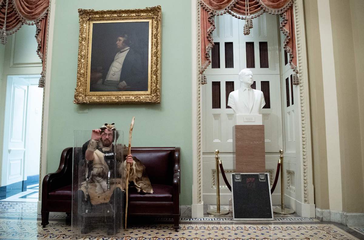 Supporters of US President Donald Trump protest in the US Capitol on January 6, 2021, in Washington, DC. - Demonstrators breeched security and entered the Capitol as Congress debated the a 2020 presidential election Electoral Vote Certification.