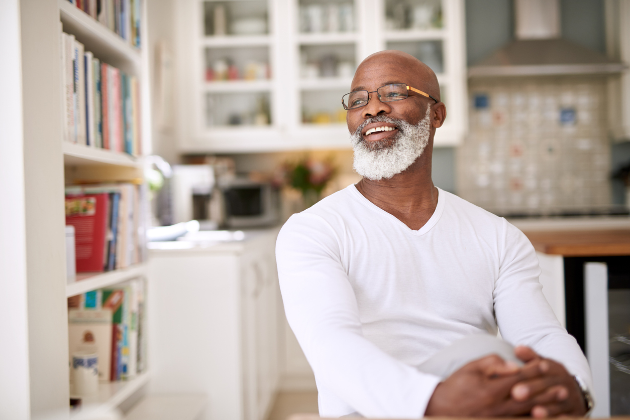 Shot of a mature man relaxing at home