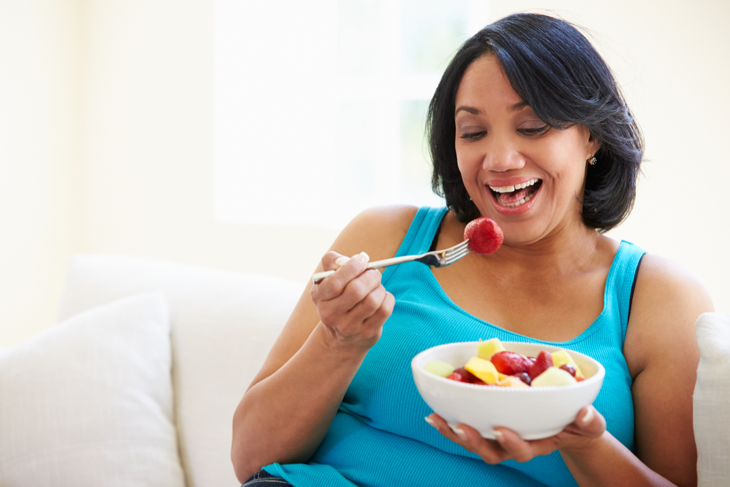 Older Woman Eating Fruit Anti-Aging