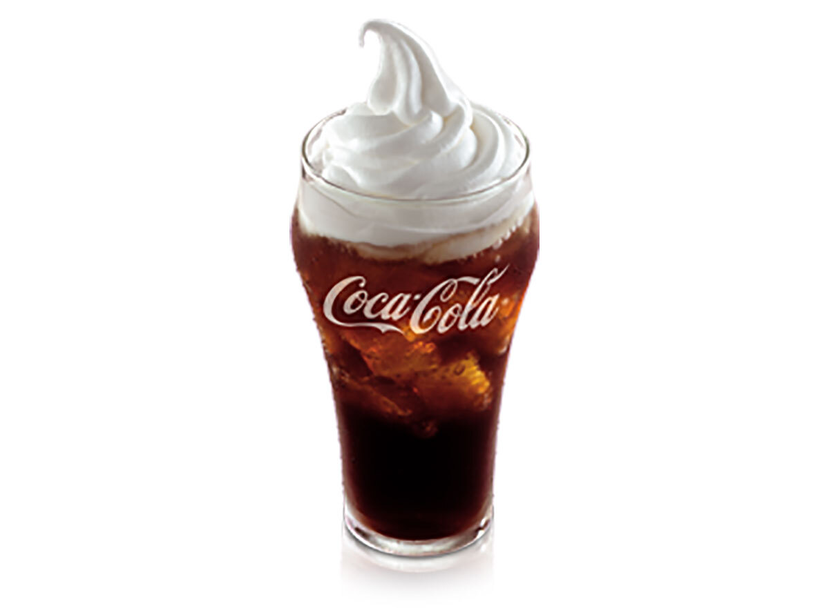 mcdonalds mcfloat coke topped with soft serve