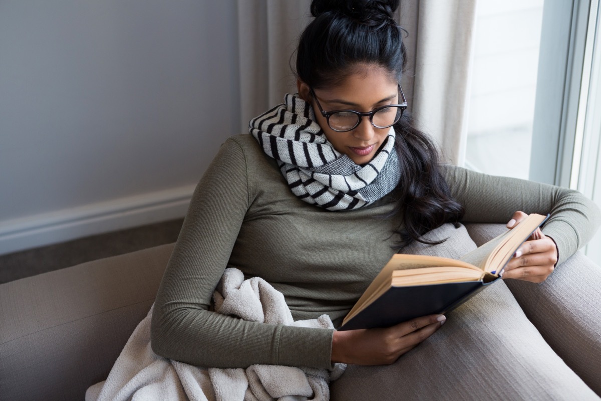 Woman reading on the Couch