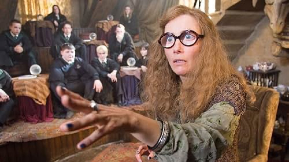 emma thompson as professor trelawney in harry potter