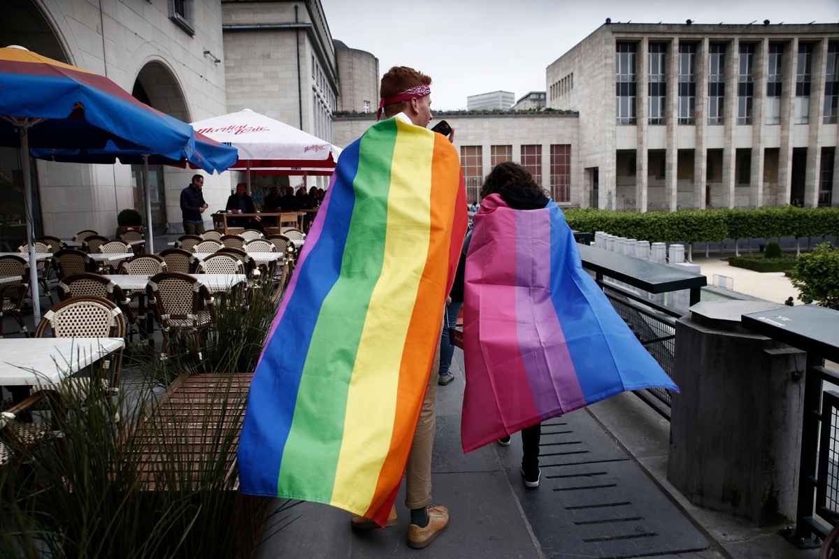 rainbow pride flag in belgium