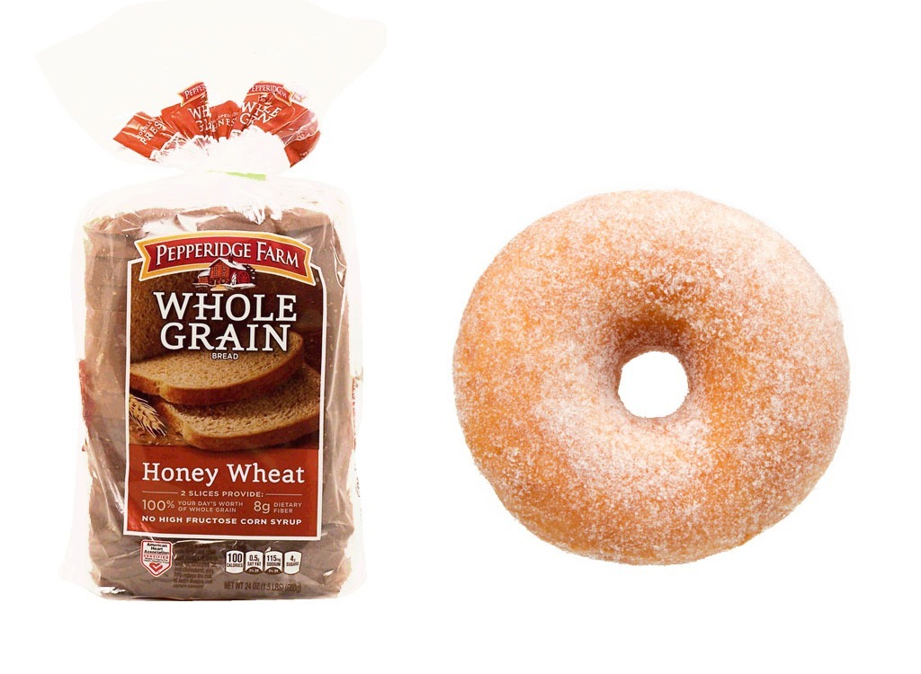 Foods worse than donut whole grain bread