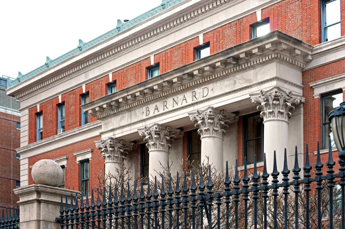 NEW YORK, USA - DEC 8, 2017: Barnard College, private women's liberal arts college. Founded in 1889, it is one of oldest women's colleges in world - Image