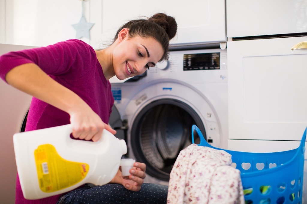 woman doing laundry