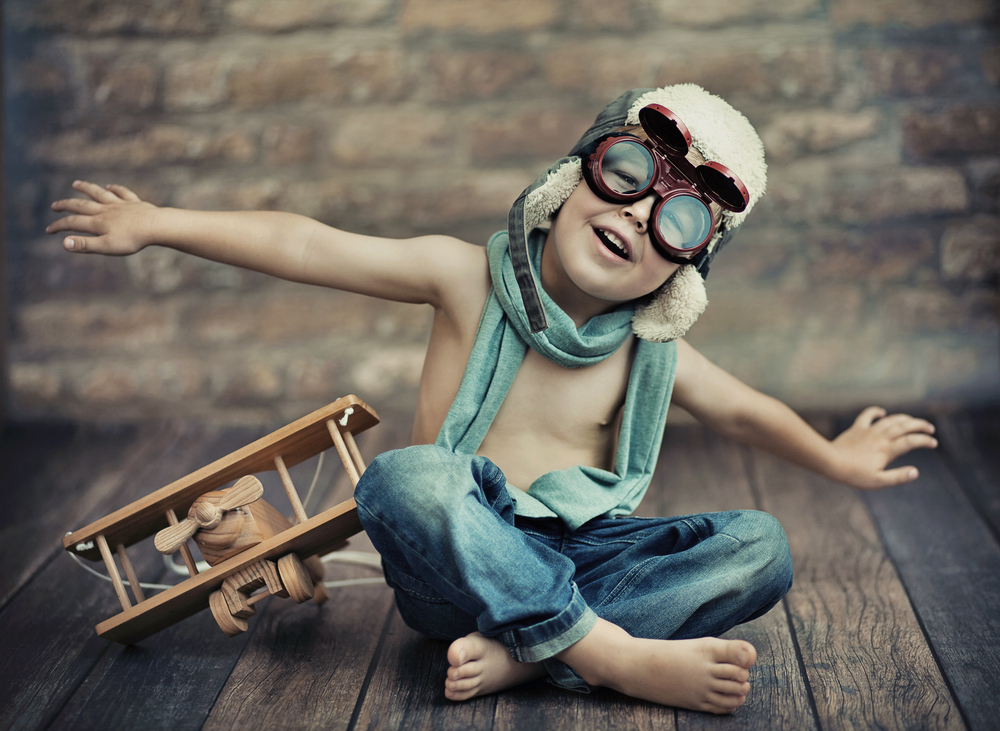 child playing with toy