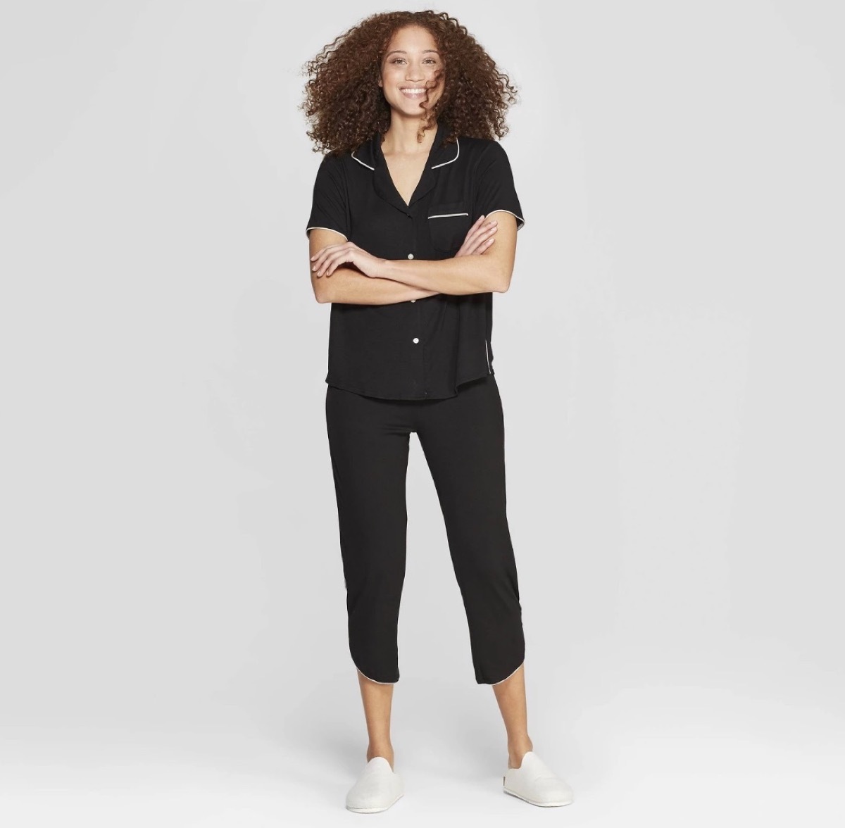 Black Crop Pajama Set Target Shopping