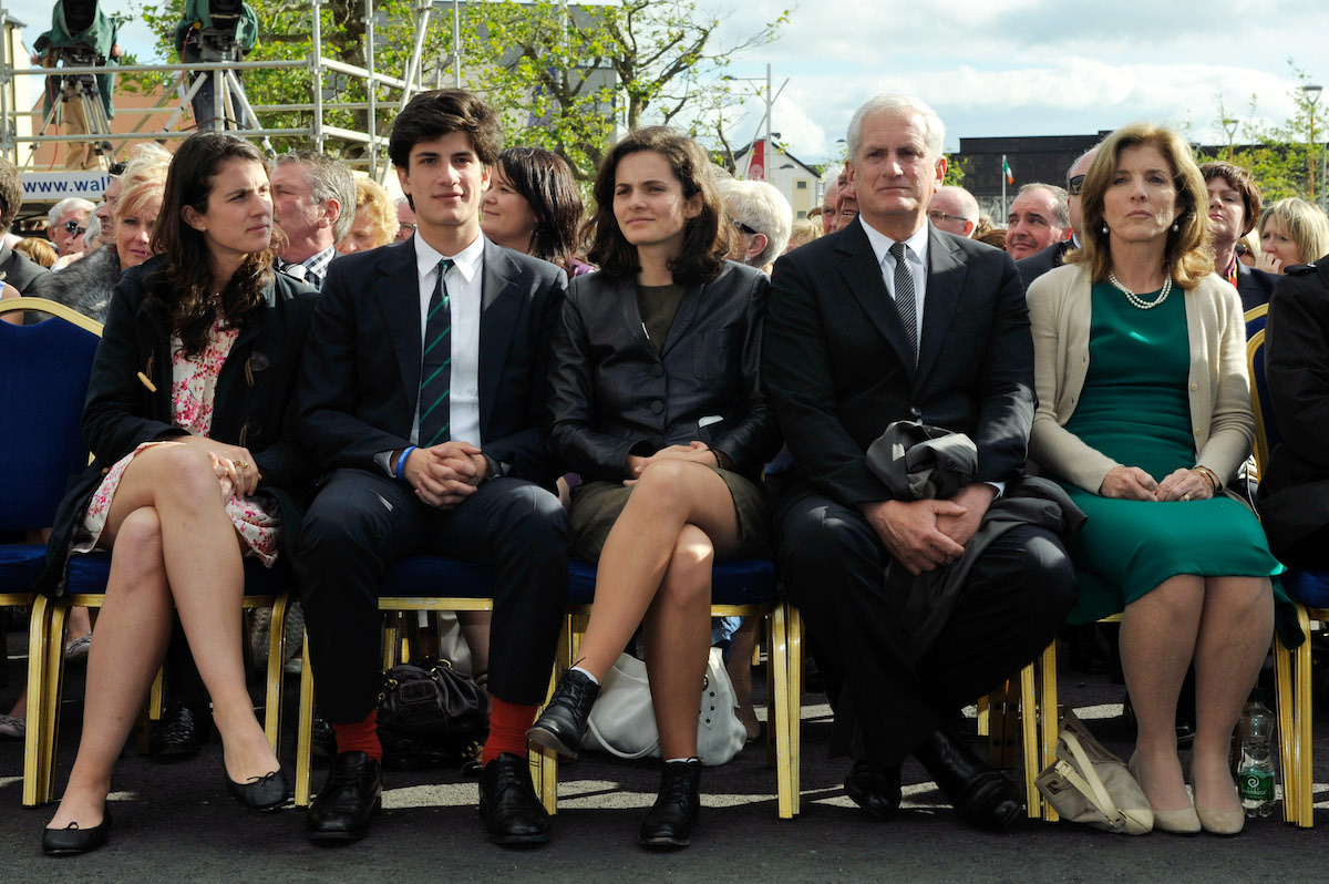 Tatiana Schlossberg, Jack Schlossberg, Rose Schlossberg, Edwin Schlossberg and Caroline Kennedy at an event in New Ross, Ireland in 2013