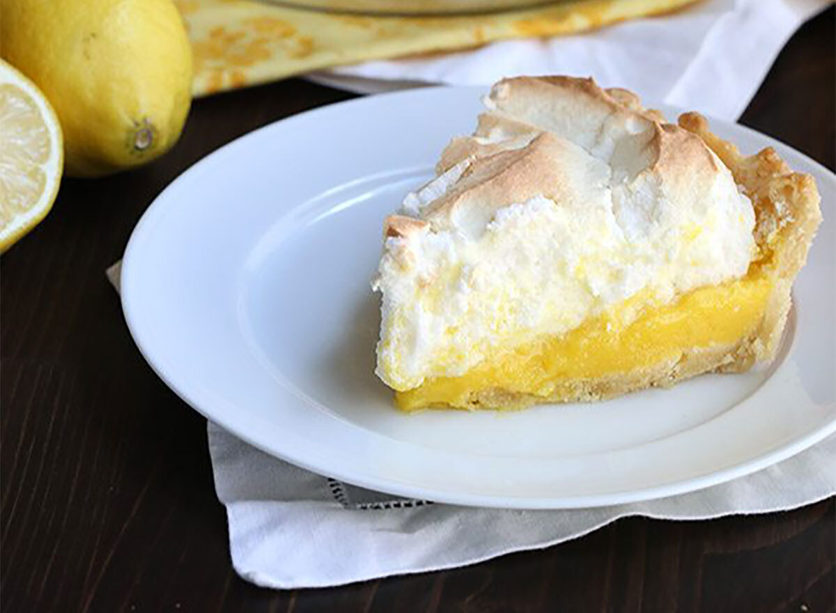 slice of lemon meringue pie