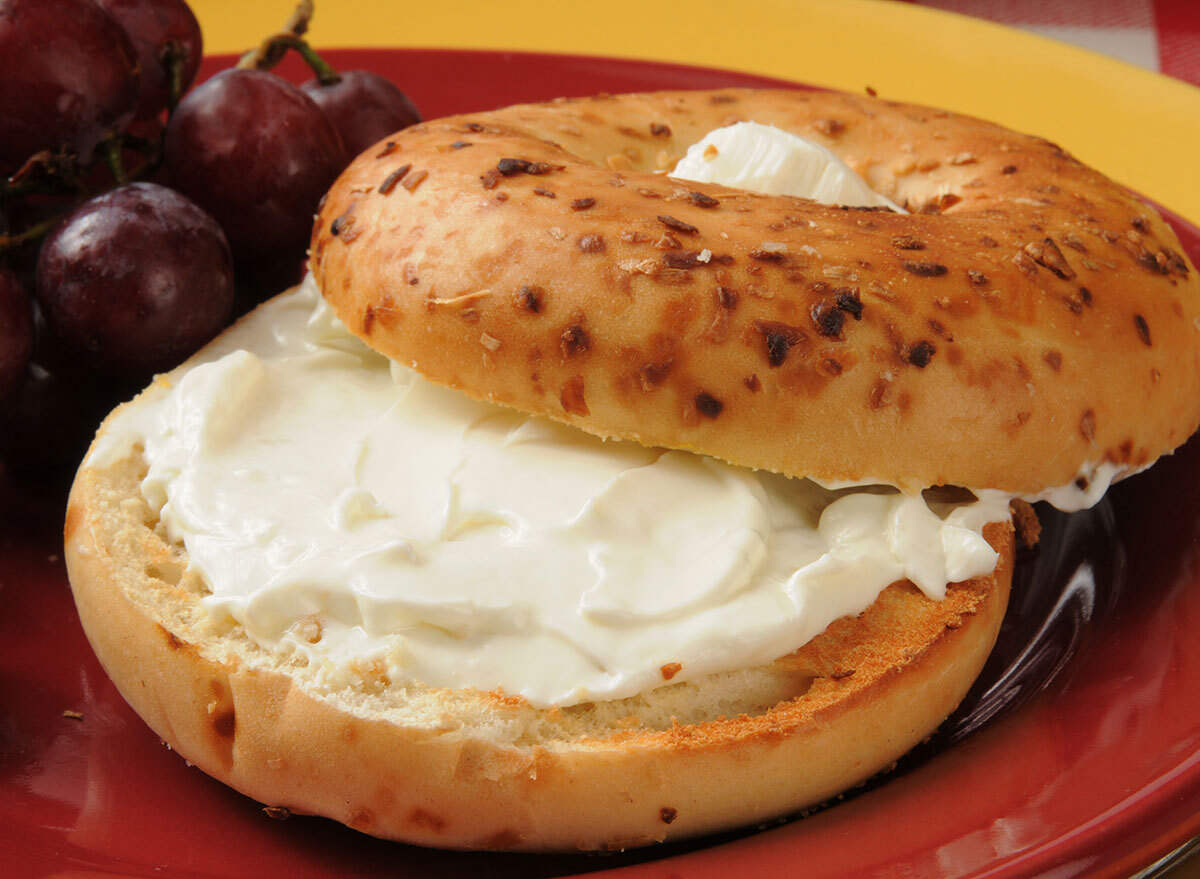 onion bagel cream cheese