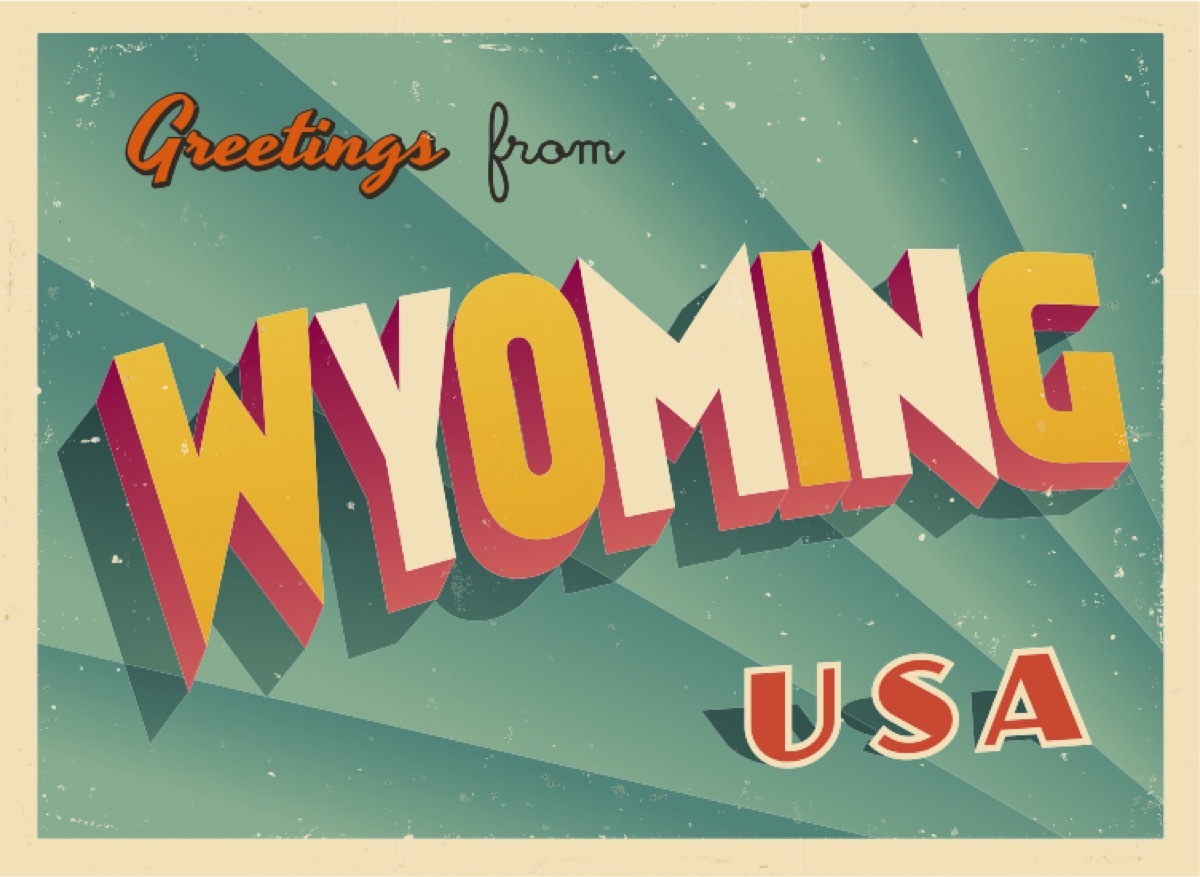 wyoming postcard famous state statues