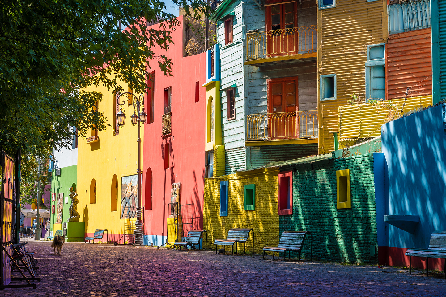 brightly painted houses in buenos aires