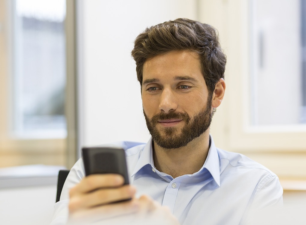 man using phone