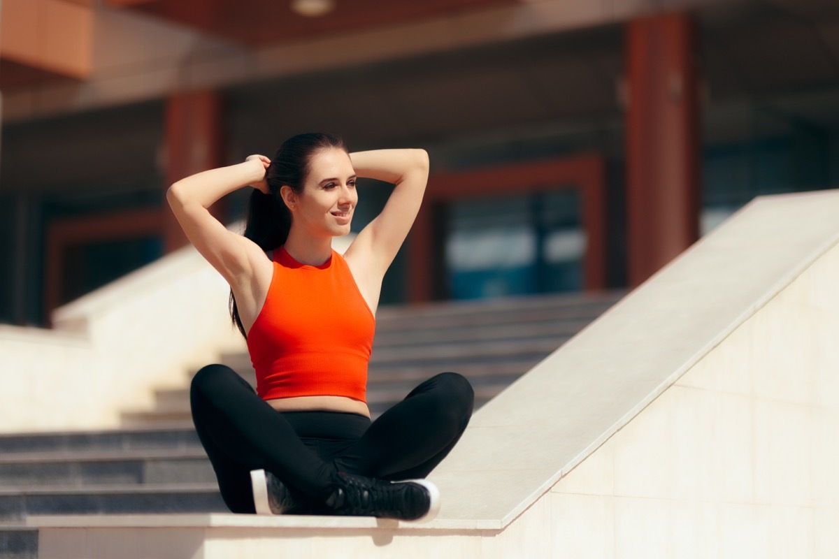 girl wearing workout clothes