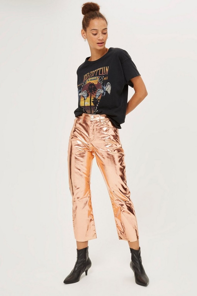 metallic pants - topshop