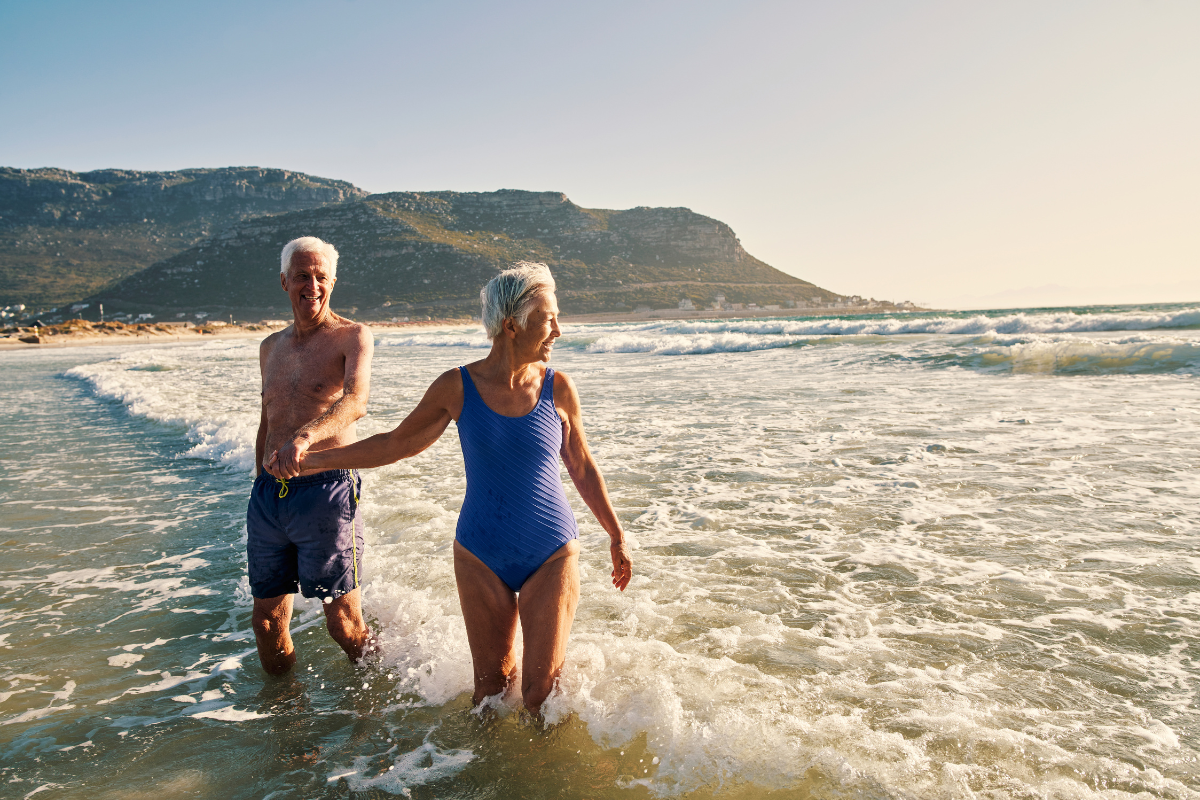 older couple at the beach