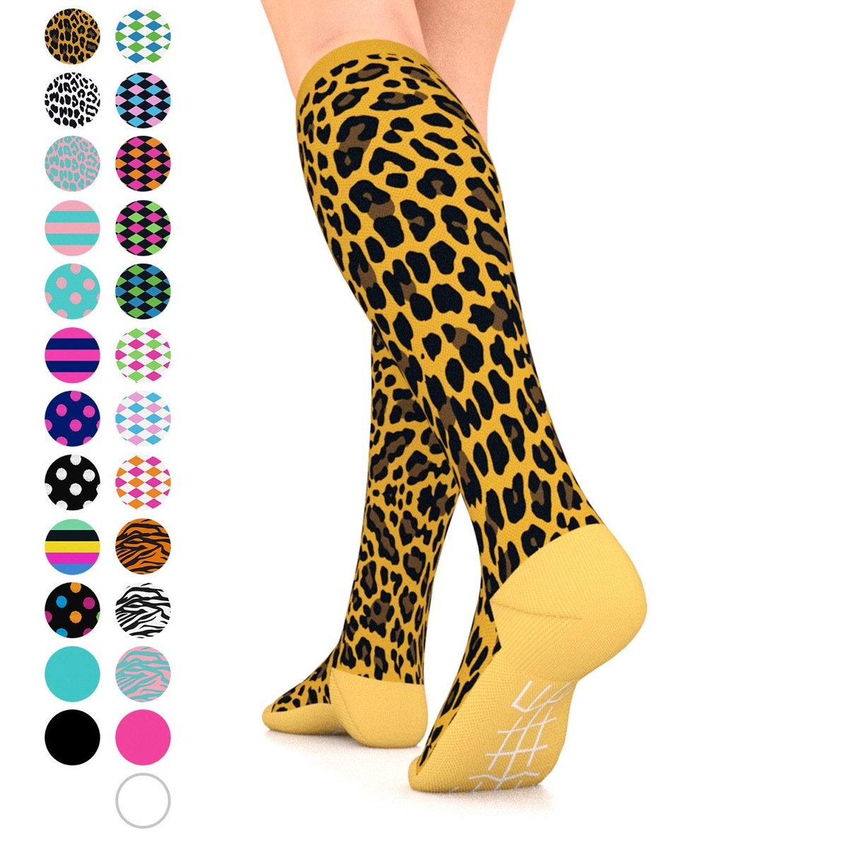 leopard compression socks, gifts for pregnant people