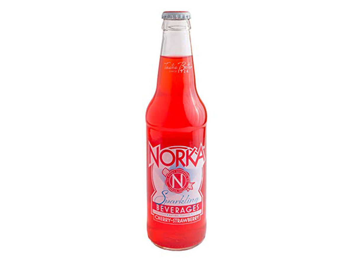 norka cherry strawberry soda can