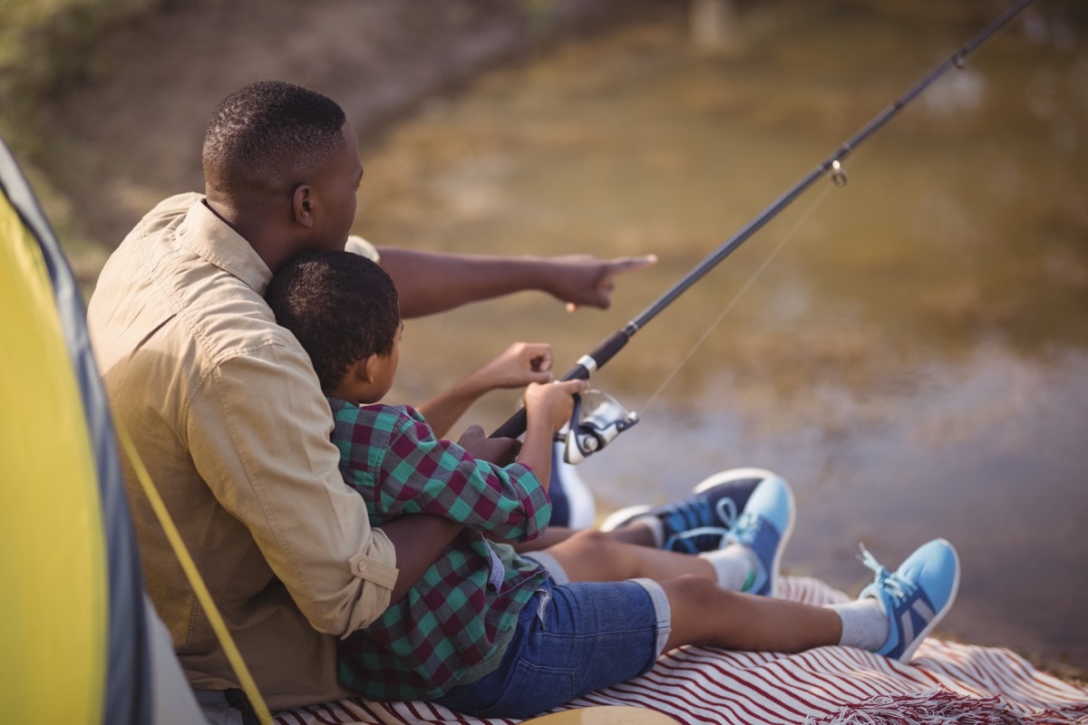 father and son fishing