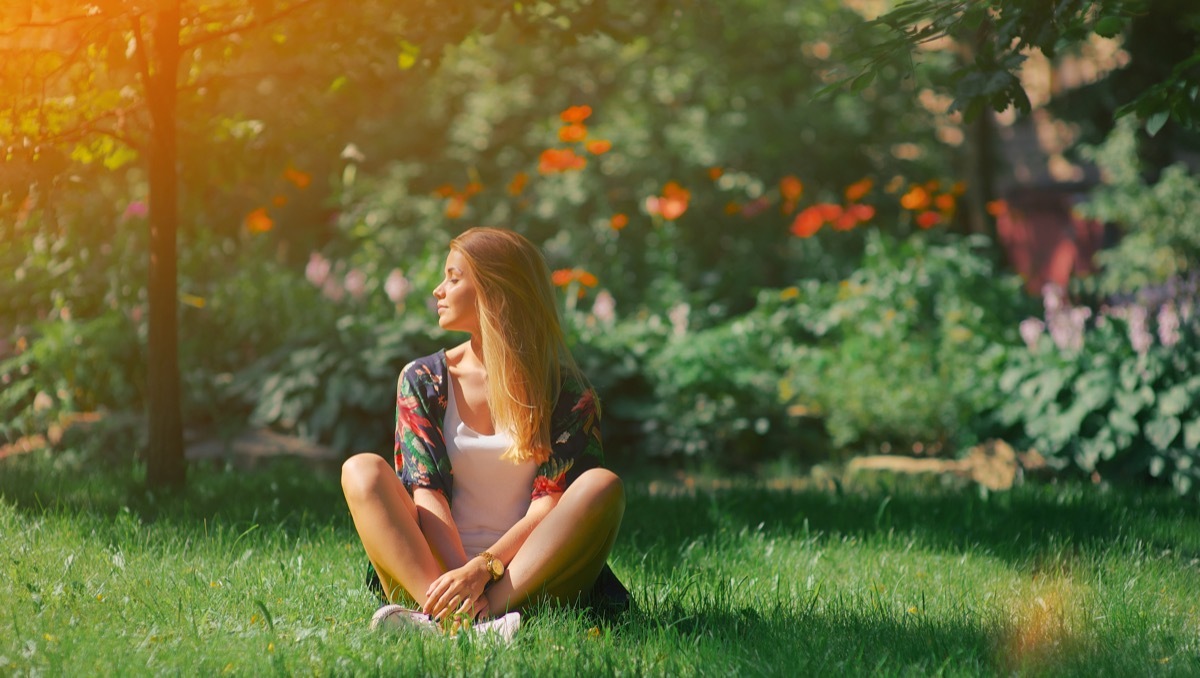 Young Woman Embracing Nature