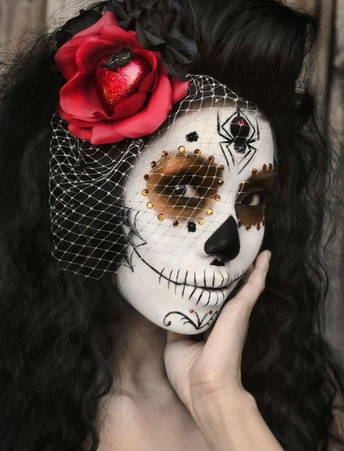 Forehead tarantula | 10 Day of the Dead Makeup Ideas | Her Beauty