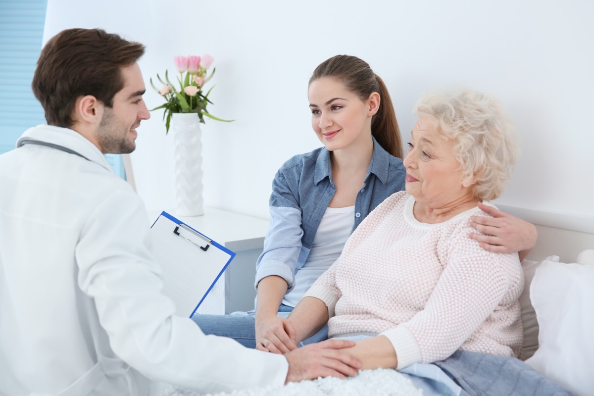 girl with grandmother visiting doctor