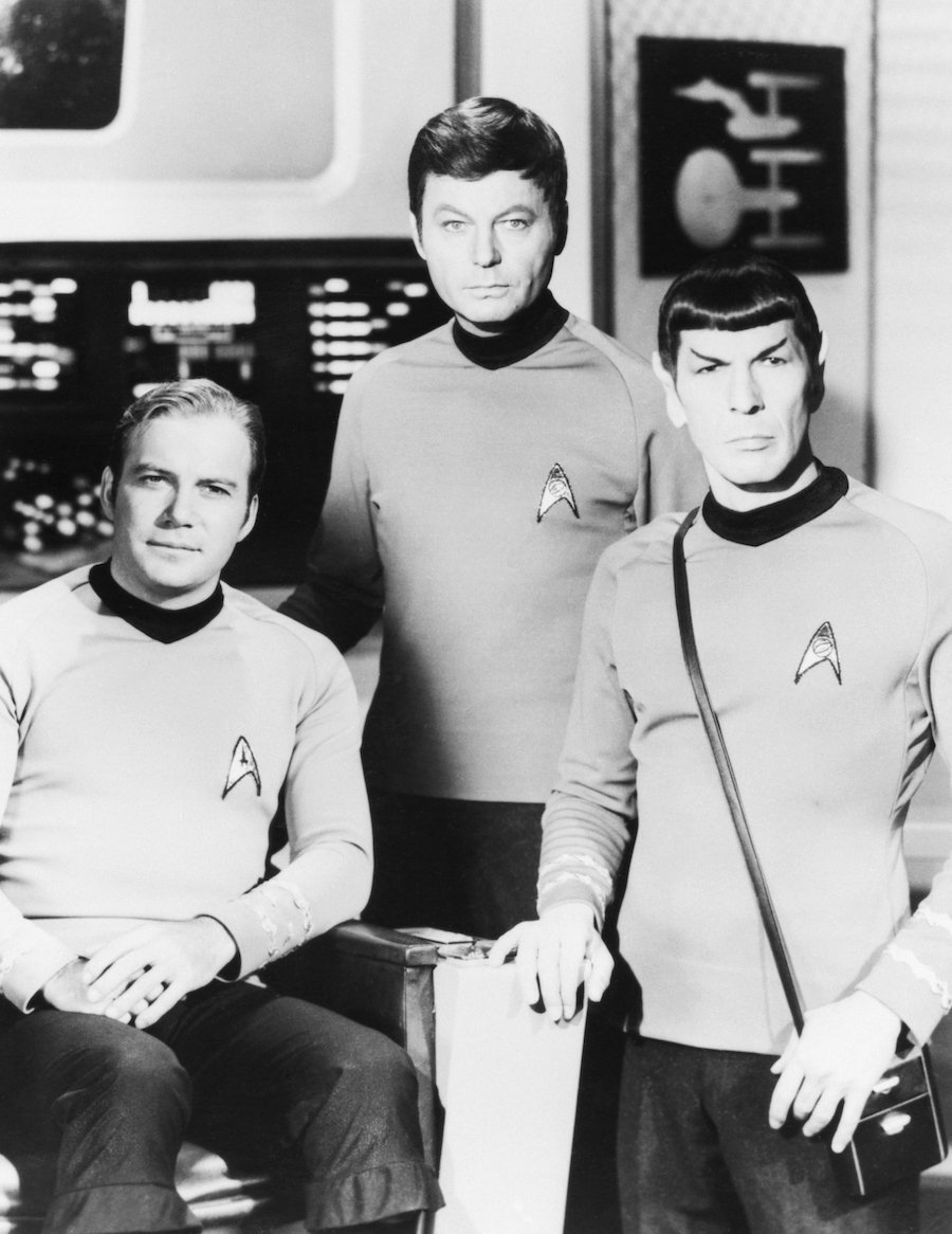 William Shatner, DeForrest Kelley, and Leonard Nimoy in their 