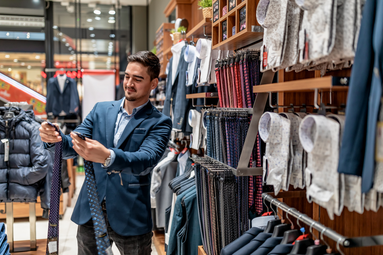 young man shopping