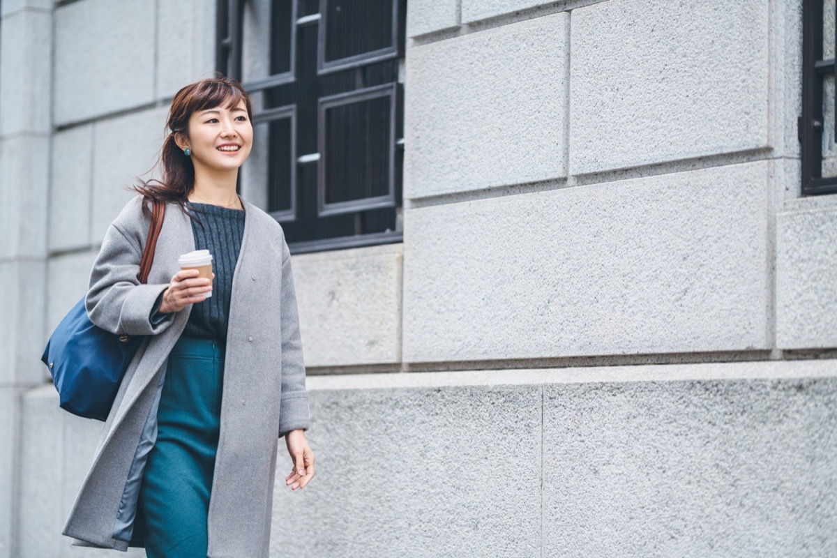 woman taking a walk during her lunch break