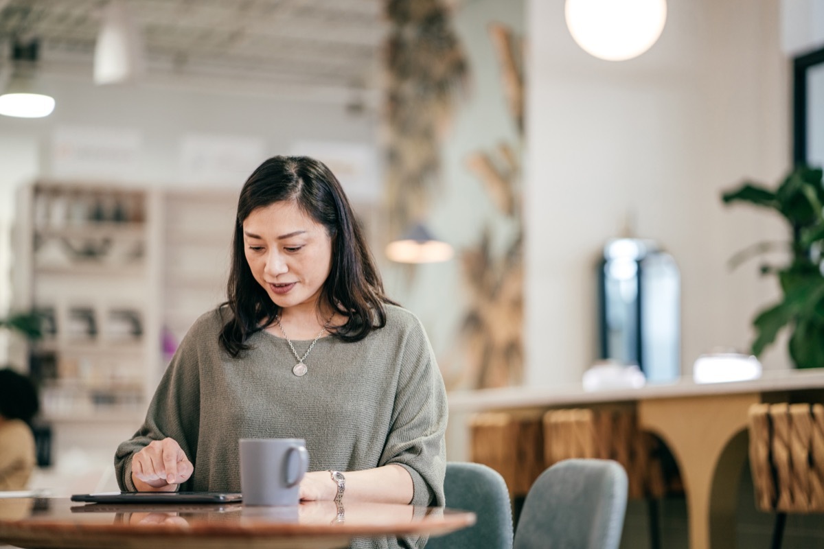 Woman working from home