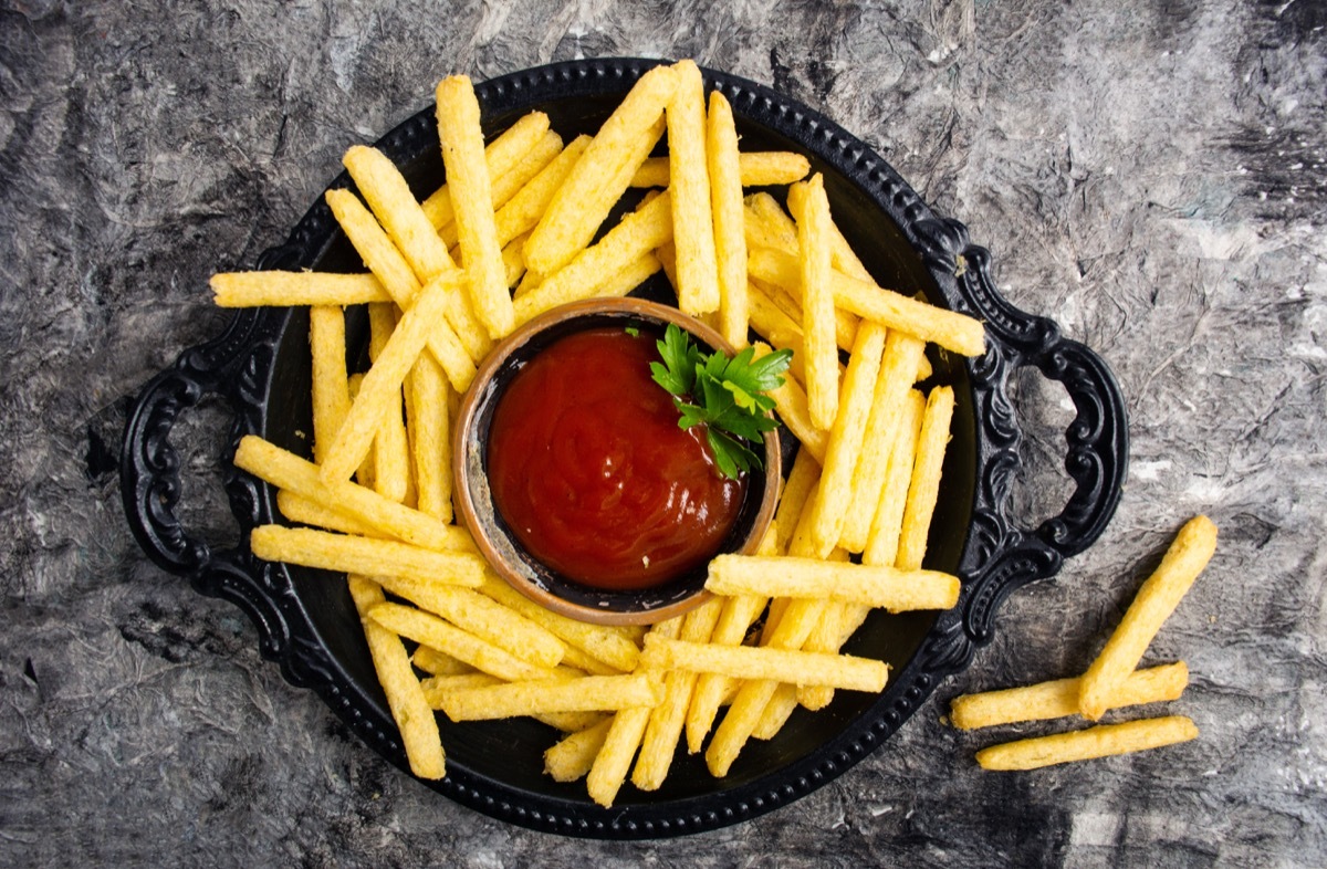 french fries and ketchup