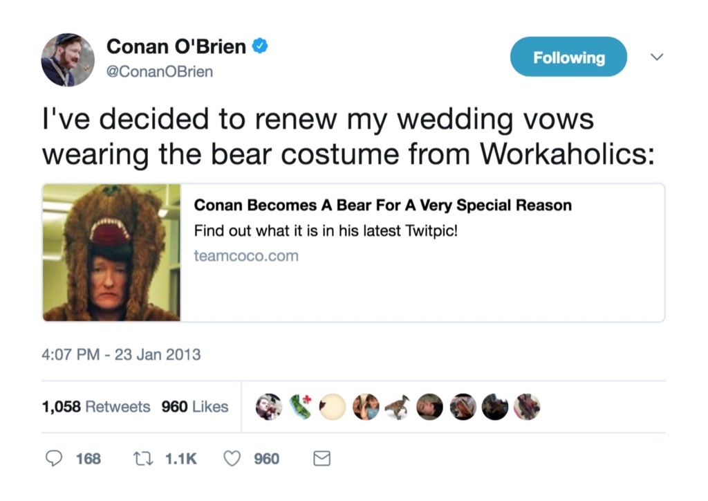 Conan O'Brien funniest celebrity marriage tweets