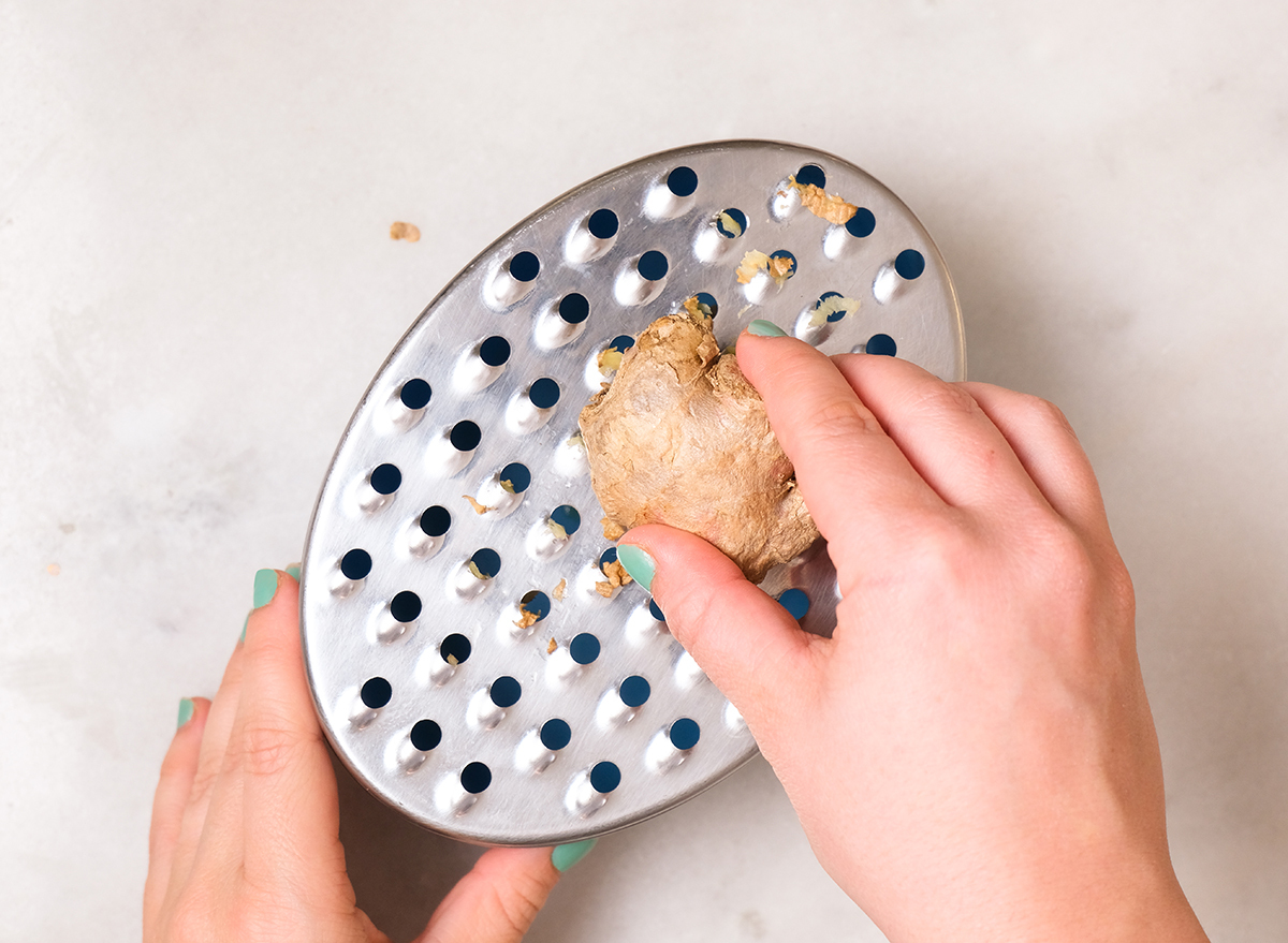 grating frozen ginger