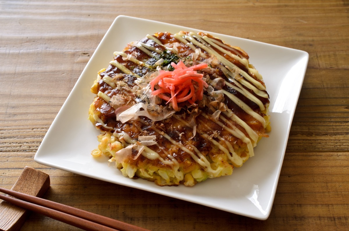 Okonomiyaki japanese street food