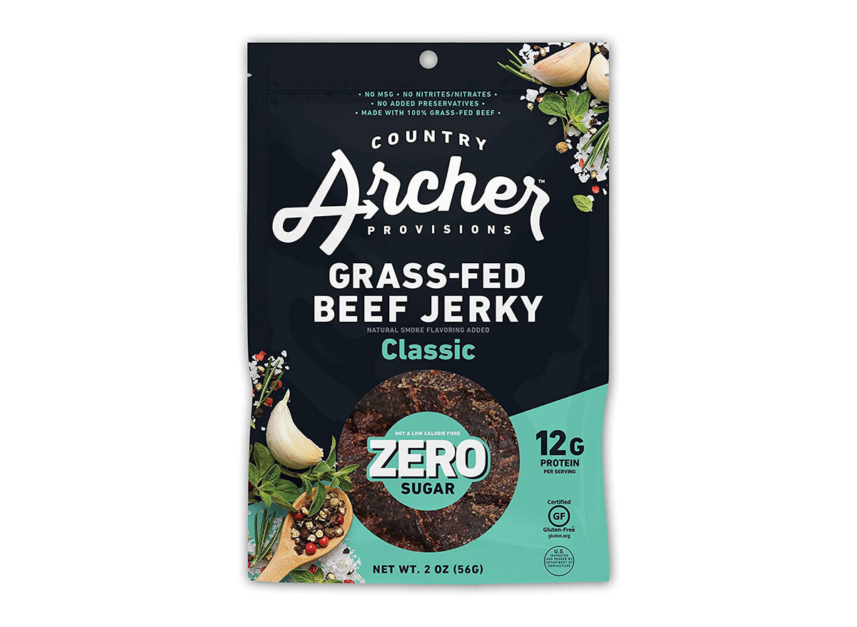 bag of country archer zero sugar beef jerky