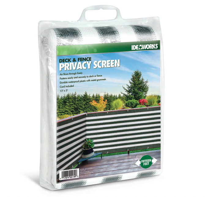 Walmart Ideaworks privacy fence in packaging