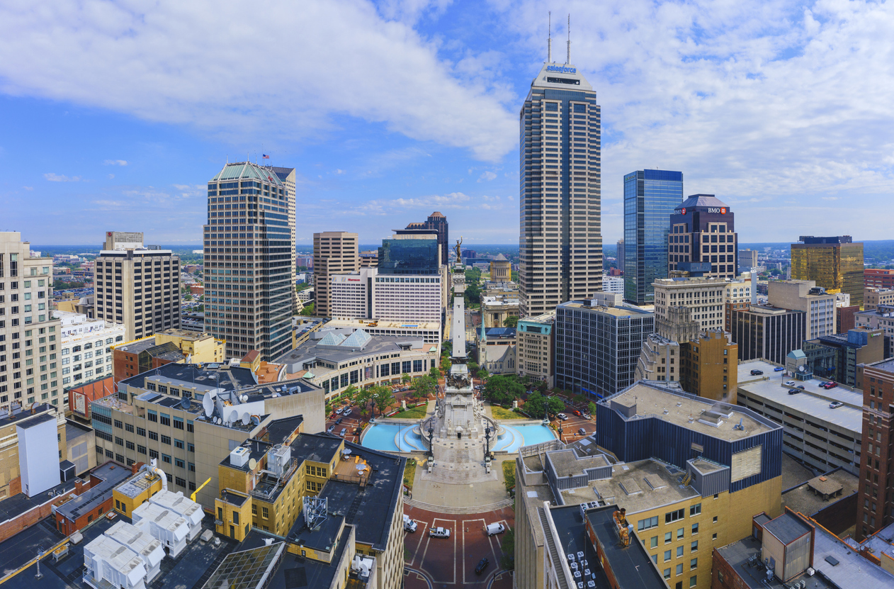 The skyline of Indianapolis, Indiana