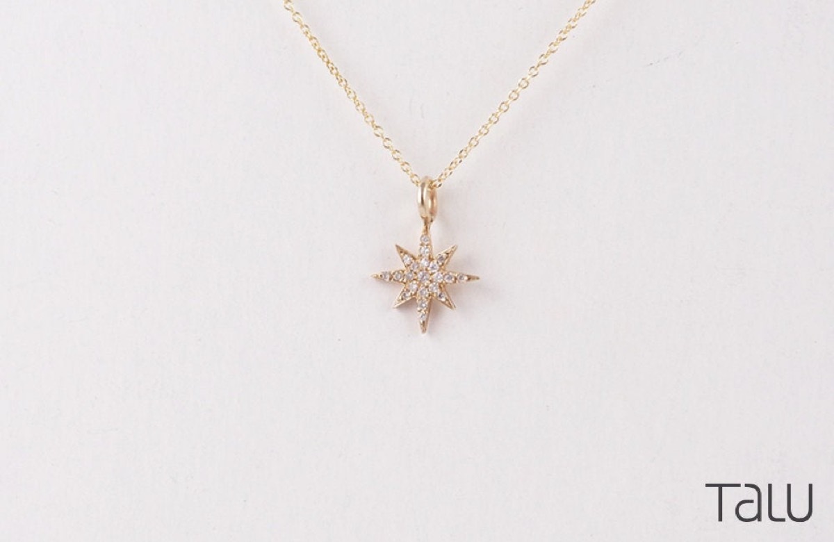 diamond star necklace, Etsy jewelry