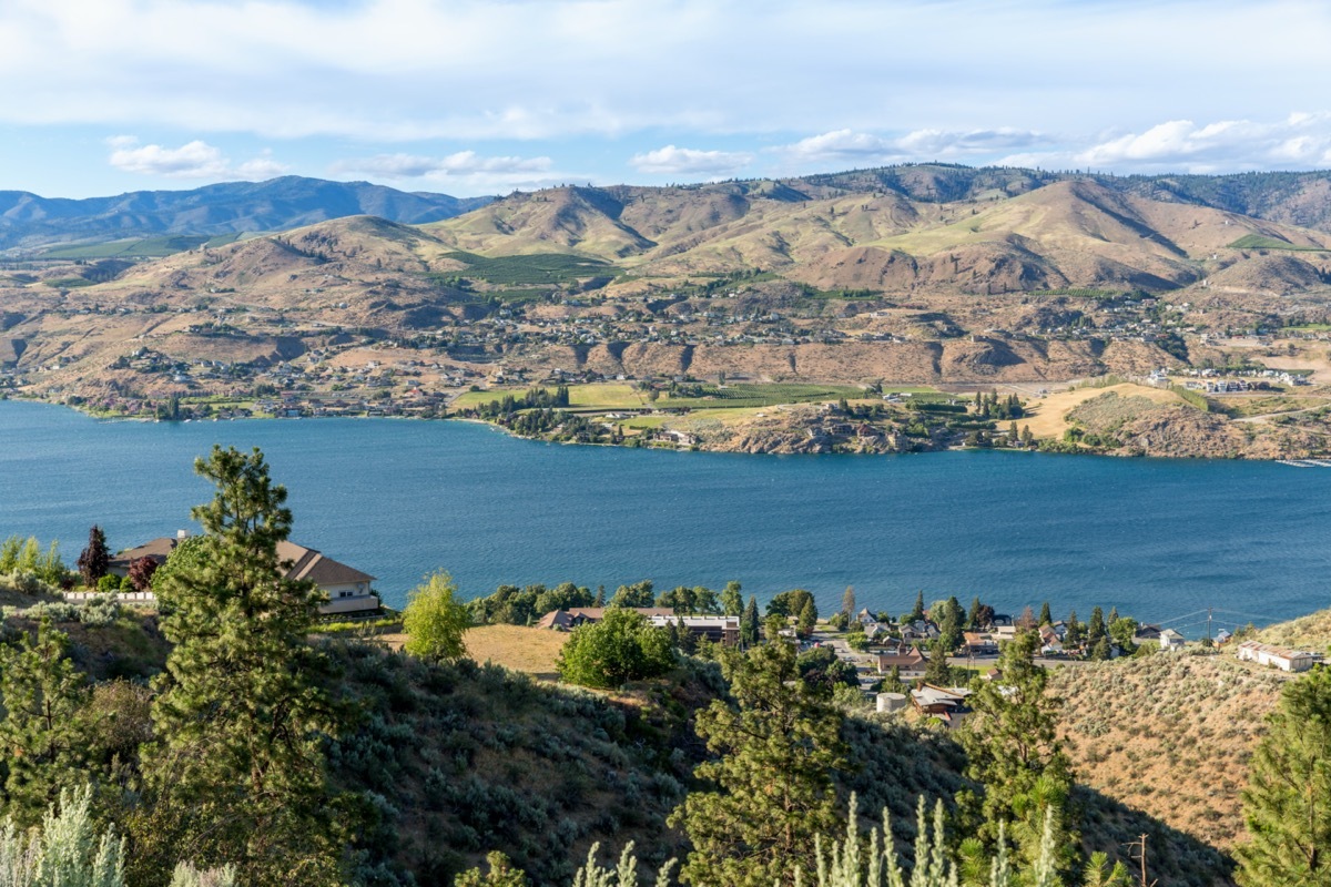 aerial view of Lake Chelan, Washington