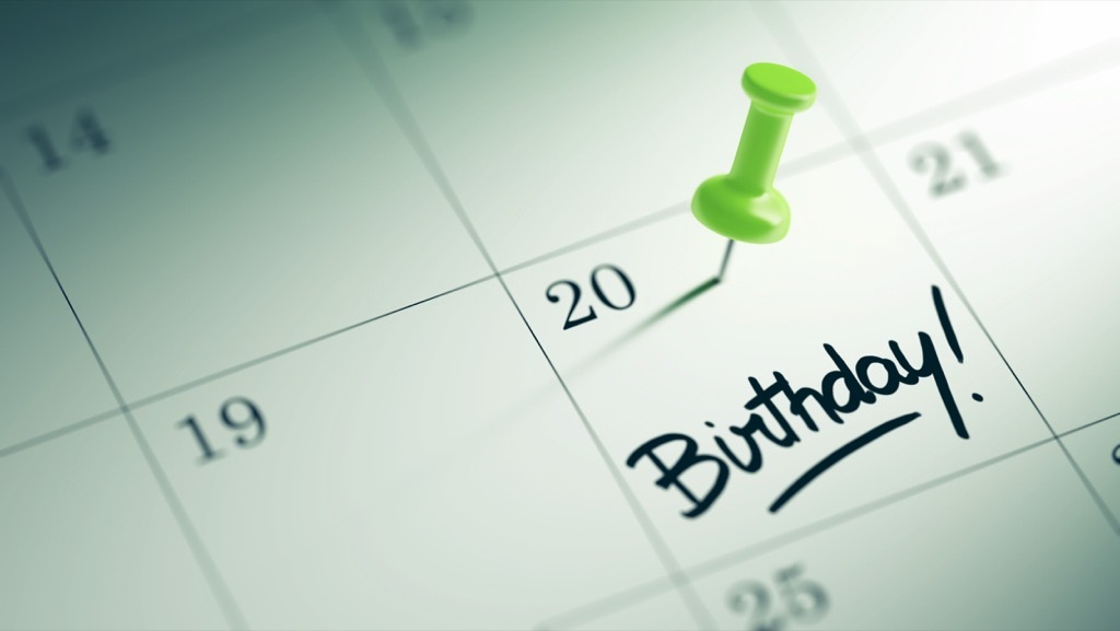 birthday on calendar