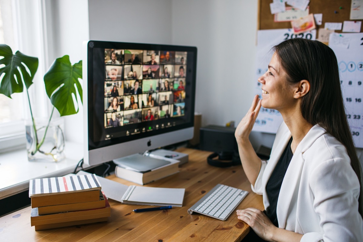 Woman on zoom call