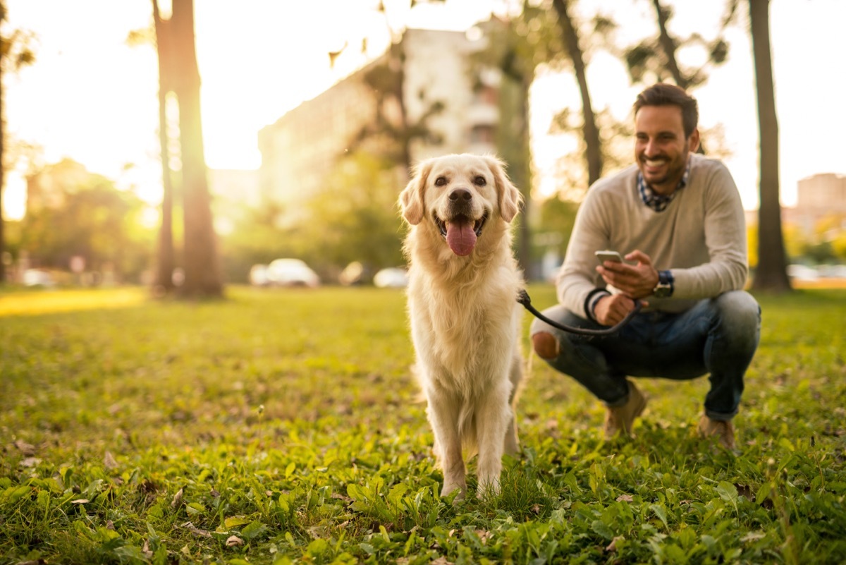 Man with his dog