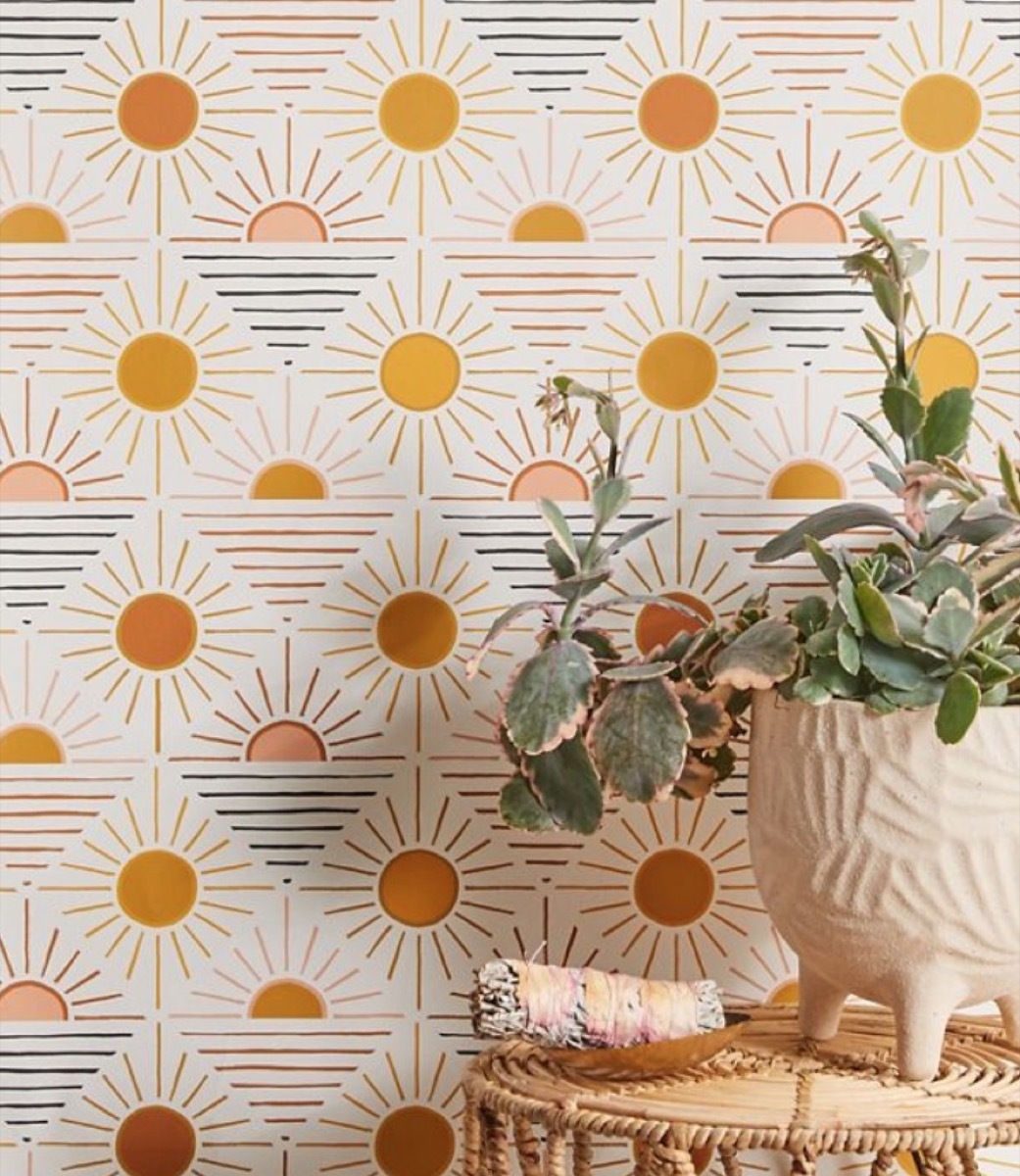 removable sun wallpaper