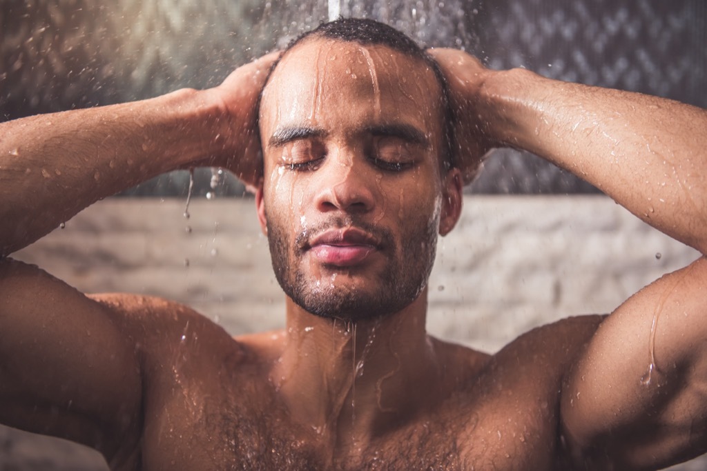 man in shower perfect nap