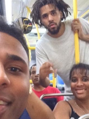 J. Cole Celebrities Using Public Transportation